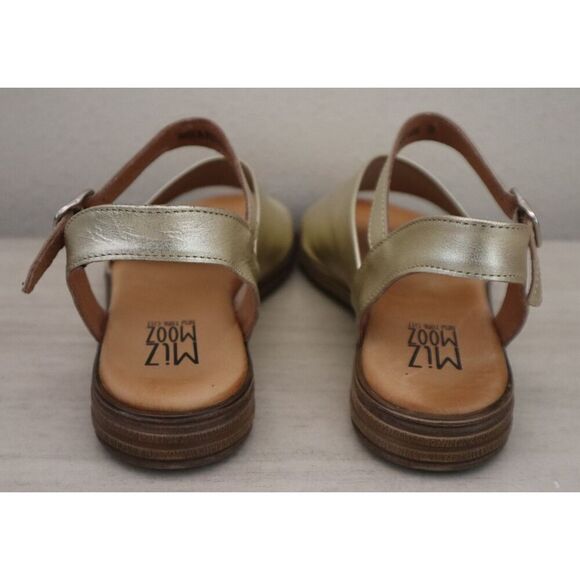 Miz Mooz Women's Sz EUR 37 US 6.5-7 Gold Delphina European Leather Sandals - Picture 2 of 10